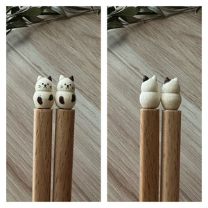 Kawaii Japanese wooden animals Hashi Chopsticks Bears Bunnies Shibainu Calico cats Cutie friends Bento lunch for your Happy time