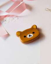 Load image into Gallery viewer, kitchen deco little Pottery Rirakkuma Face Hashioki Chopsticks rest pencil holder Kawaii relaxing teddy bear Manga Anime Japan Rilakkuma
