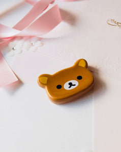 kitchen deco little Pottery Rirakkuma Face Hashioki Chopsticks rest pencil holder Kawaii relaxing teddy bear Manga Anime Japan Rilakkuma