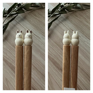 Kawaii Japanese wooden animals Hashi Chopsticks Bears Bunnies Shibainu Calico cats Cutie friends Bento lunch for your Happy time